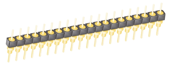 Samtec BBS Series Straight Through Hole Pin Header, 20 Contact(s), 2.54 mm Pitch, 1 Row, Unshrouded