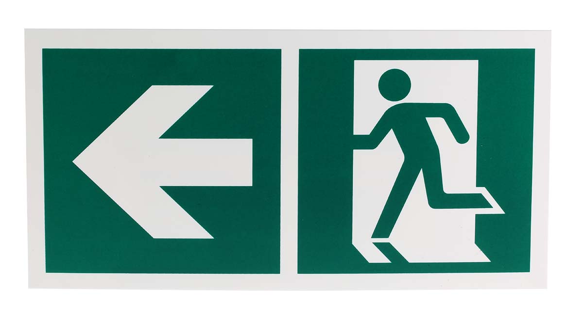 Plastic Emergency Exit Left,  With Pictogram Only, Non-Illuminated Emergency Exit Sign
