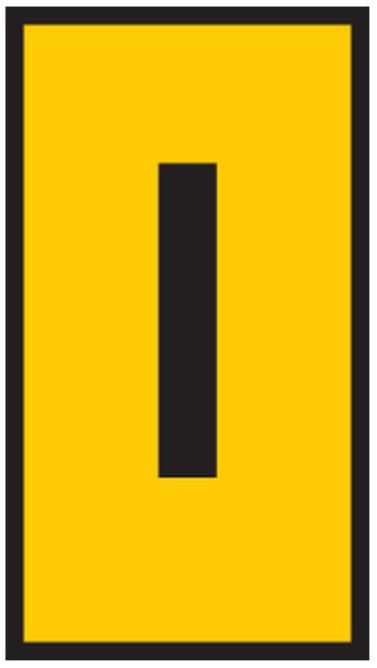 HellermannTyton HODS50 Slide On Cable Marker, Black on Yellow, Pre-printed "I", 1.7 → 3.6mm Cable, 531-15094