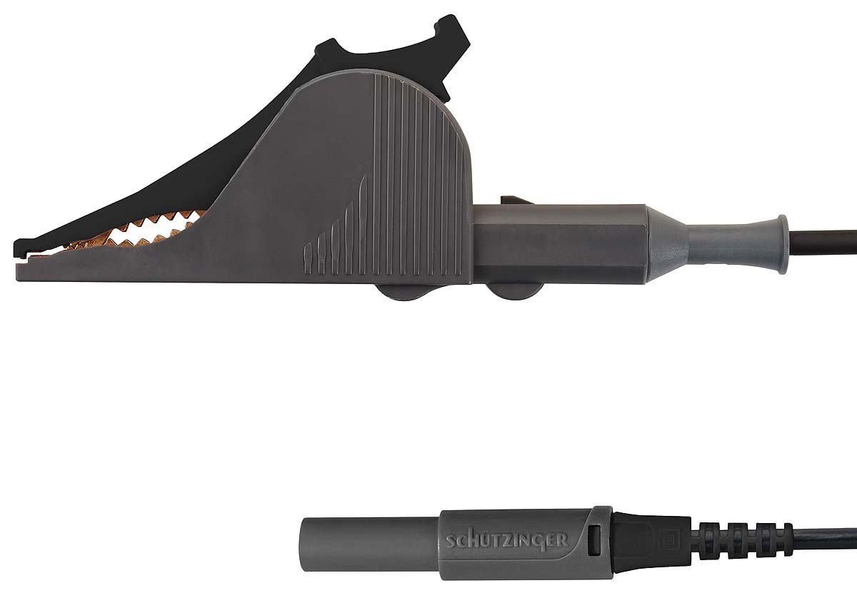 Schutzinger Black, Red Kelvin Clip, 1A, 17mm Jaw Opening, Gold Plating, 33 V ac, 70 V dc