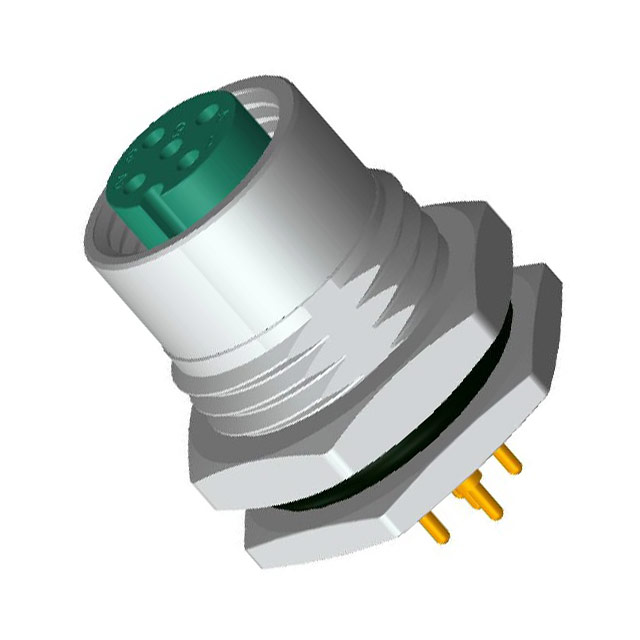 Amphenol Industrial Circular Connector, 5 Contacts, Panel, M12 Connector, Socket, Female, IP68, IP69K, M Series