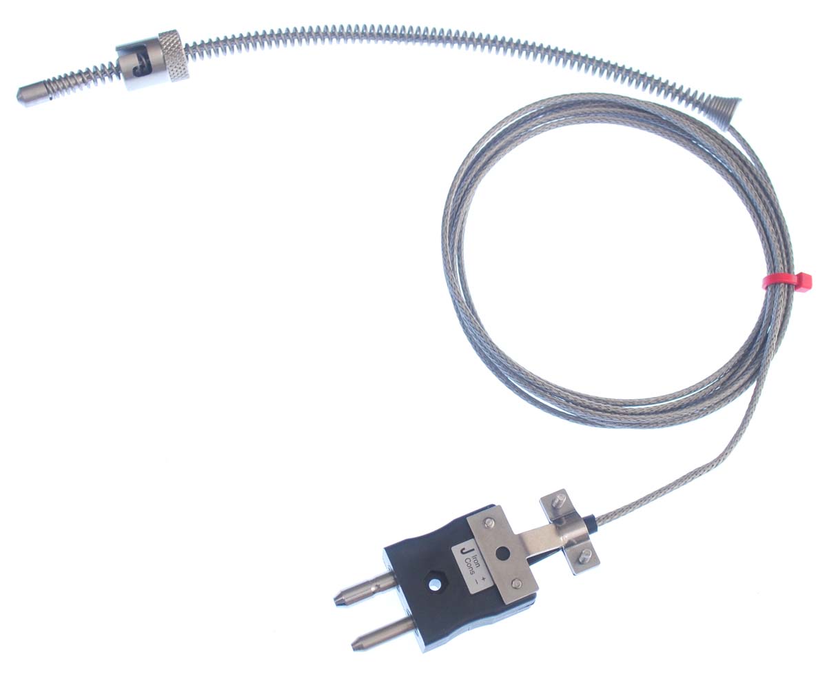 RS PRO Type J Adjustable Bayonet Thermocouple 2m Length, 6mm Diameter → +350°C