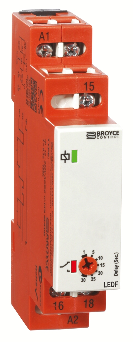 Broyce Control DIN Rail Mount Timer Relay, 110 V ac, 24V ac/dc, 1-Contact, 2 → 60s, 1-Function, SPDT