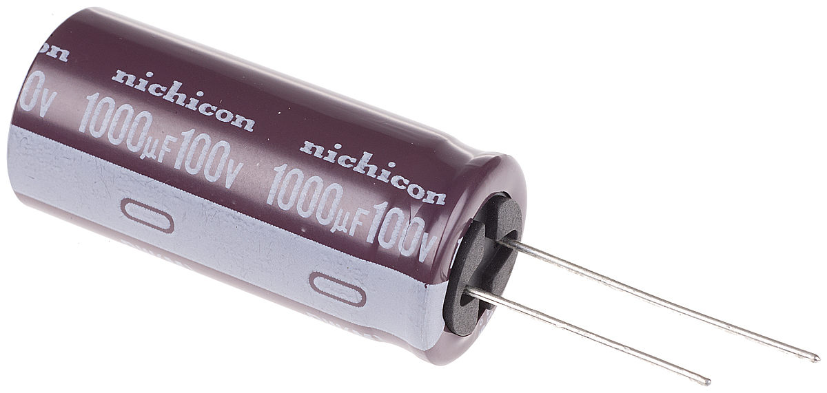 Nichicon 1000μF Aluminium Electrolytic Capacitor 100V dc, Radial, Through Hole - UPW2A102MHD