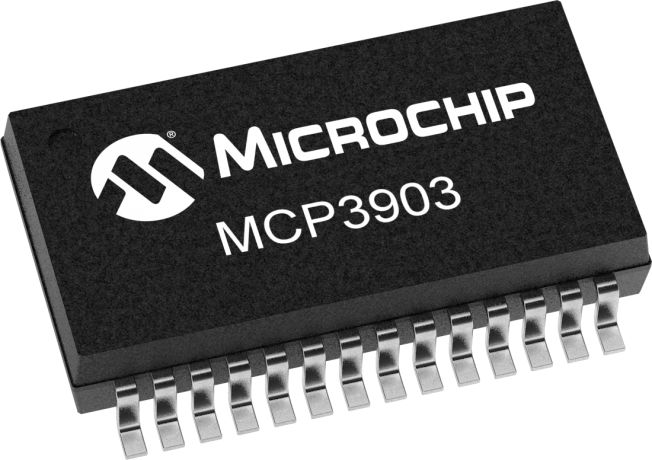 MCP3903-E/SS,Analogue Front End, 6-Channel 24, 64ksps I2C, SPI, 28-Pin SSOP