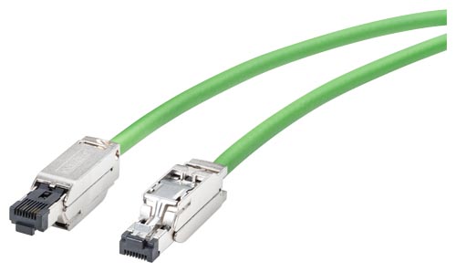 Siemens, 20m Cat6a, Green RJ45 to Male RJ45, Aluminium foil with a braided tin-plated copper wire screen Shielded,