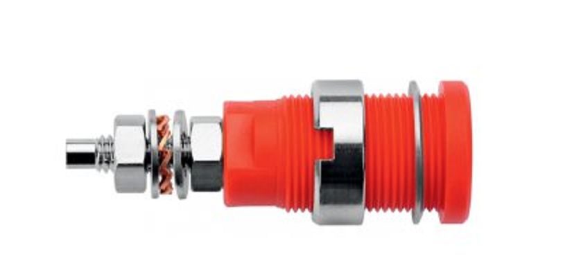 Schutzinger Yellow Male Banana Socket, M4 Thread Termination, 32A, 1kV, Nickel Plating