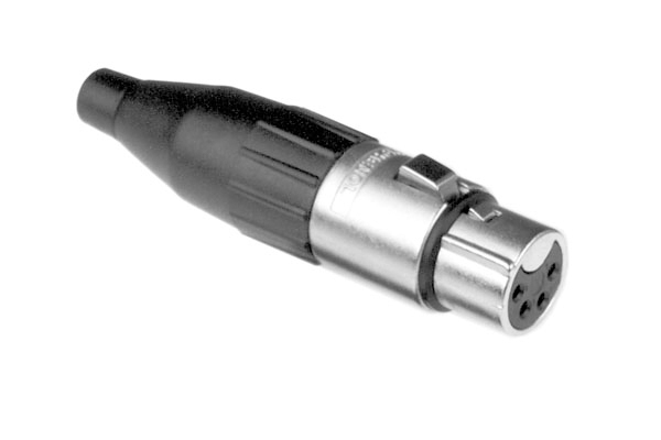 Amphenol Industrial Cable Mount XLR Connector, Female, IP40, 133 V, 4 Way, Silver Plating