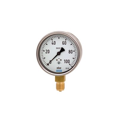WIKA G 1/2 Analogue Pressure Gauge 0.04bar Bottom Entry 100mm Outside Diameter