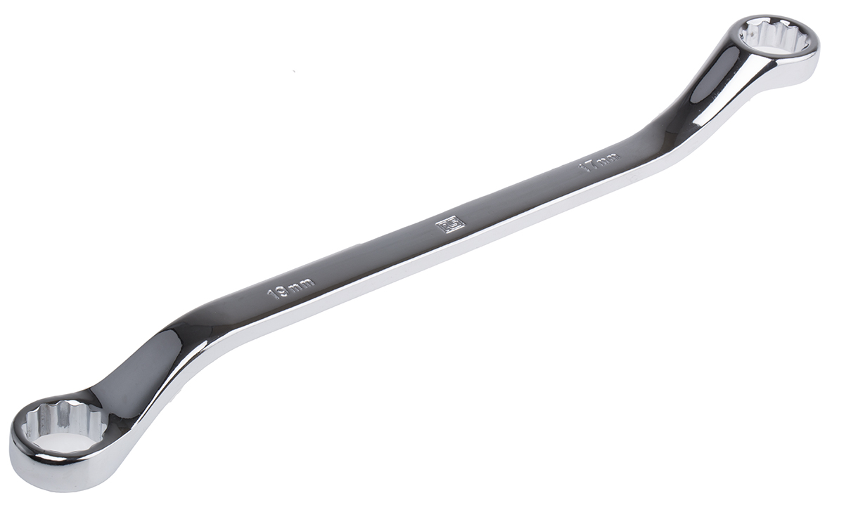 RS PRO Offset Ring Spanner, 17mm, Metric, Double Ended