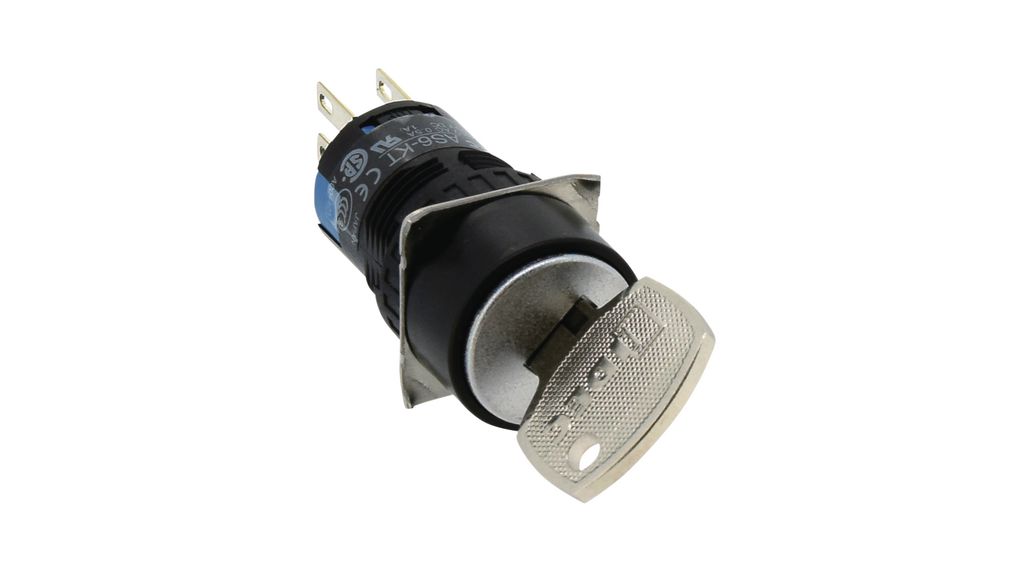 Idec IP65 Key Switch, 2CO, 1A 3-Way Round-Key
