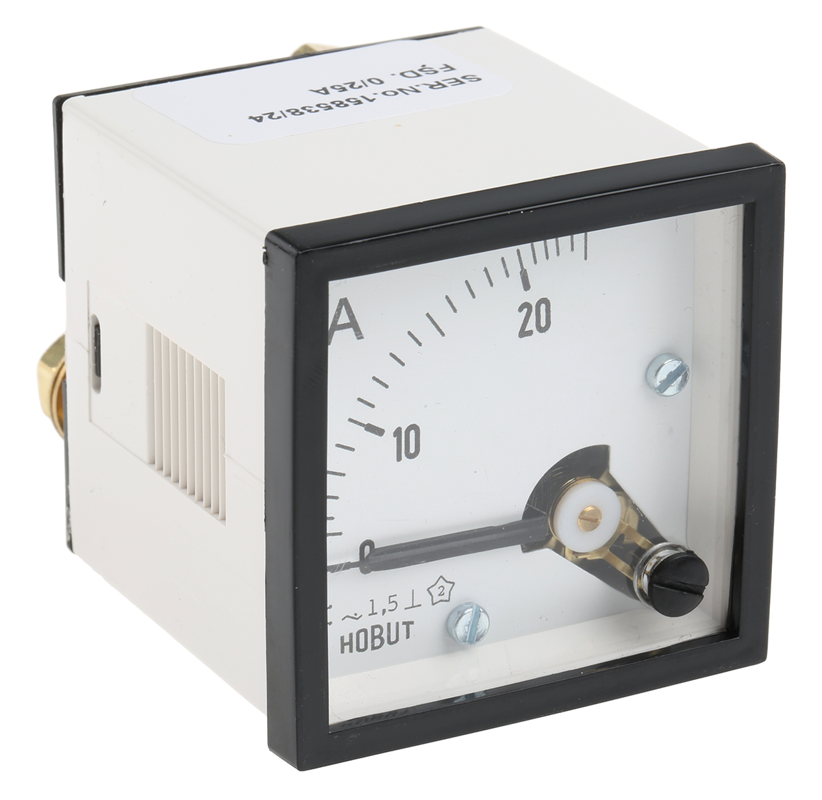 HOBUT D48SD Analogue Panel Ammeter 0/25A Direct Connected AC, 48mm x 48mm Moving Iron