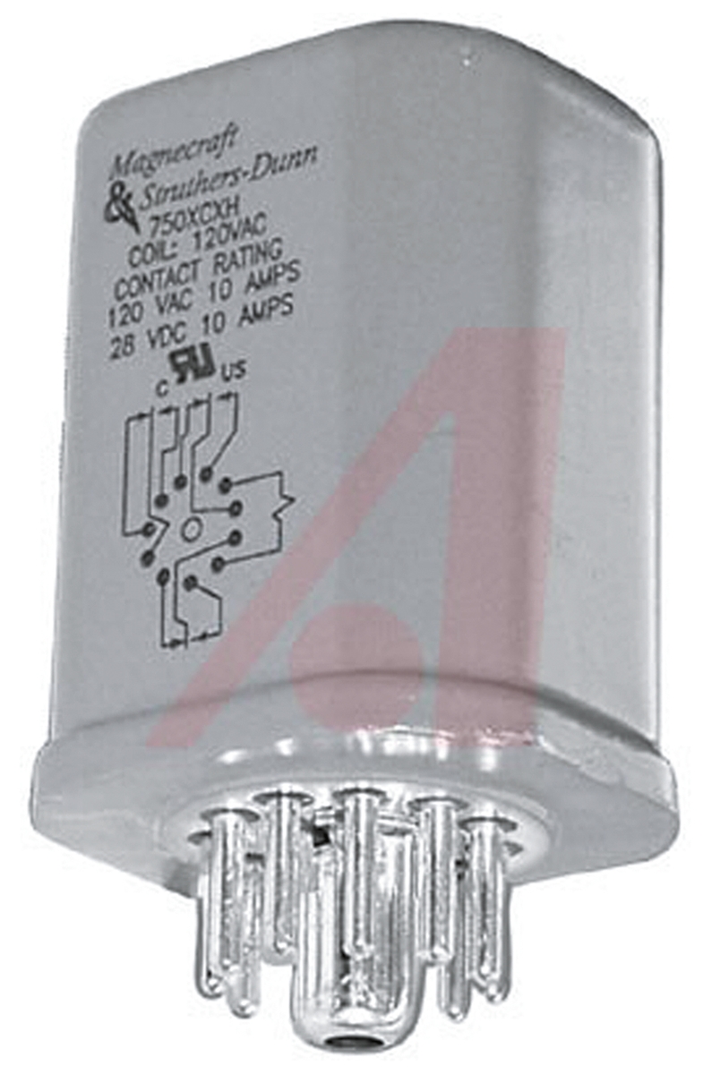 Schneider Electric Plug In Power Relay, 120V ac Coil, 12A Switching Current, 3PDT