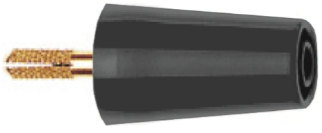 Staubli Black, Male to Female Test Connector Adapter With Brass contacts and Gold Plated - Socket Size: 4mm