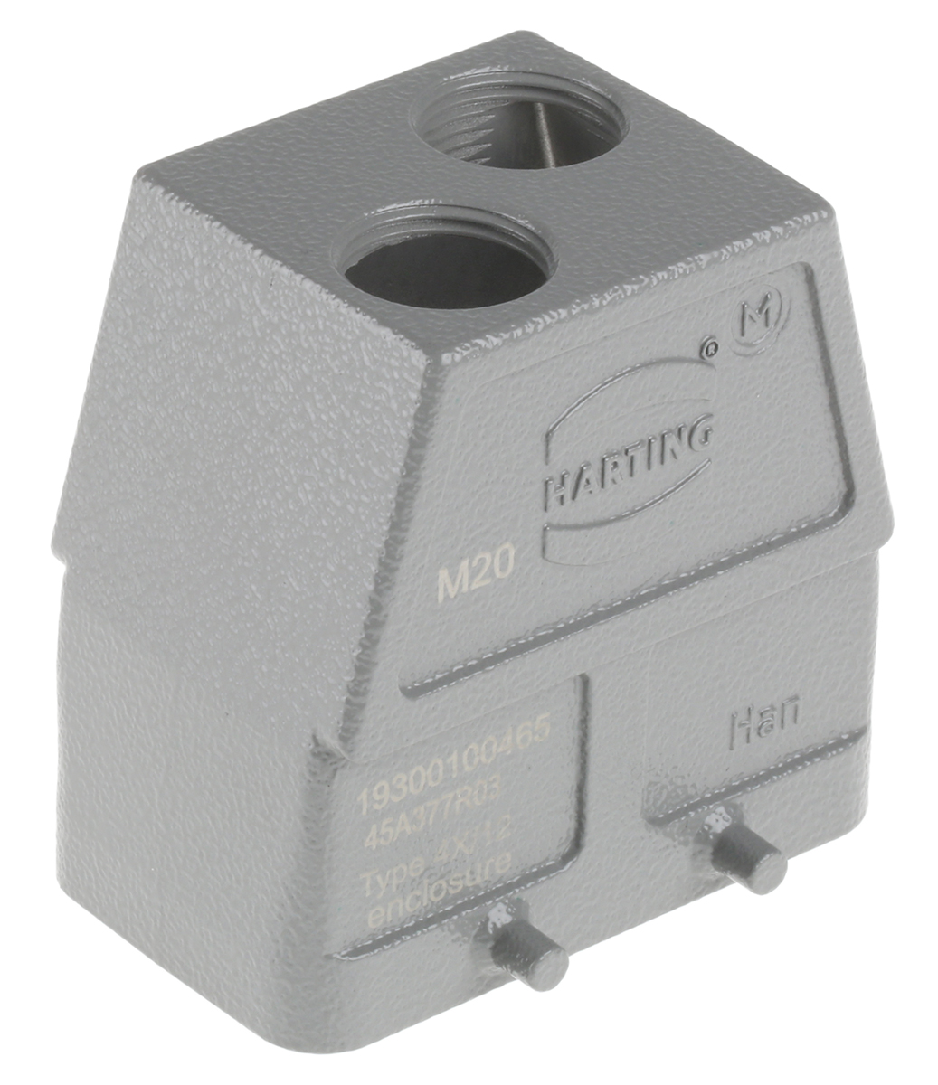 HARTING Han B Heavy Duty Power Connector Hood, M20 x 2 Thread, Top Entry