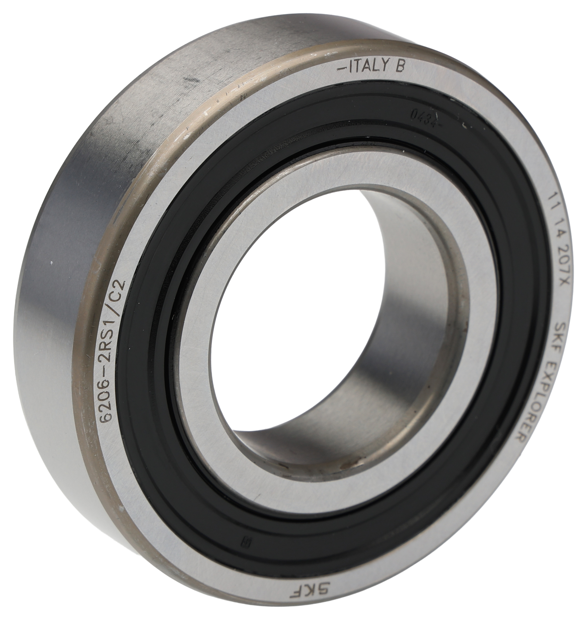 SKF 6206-2RS1/C2 1 Row Ball Bearing - 30 mm ID, 62 mm OD