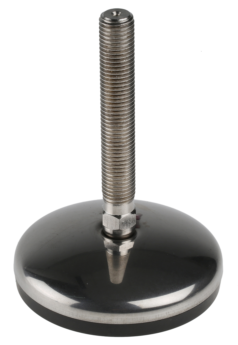 Nu-Tech Engineering M16 Stainless Steel Adjustable Foot, 1000kg Static Load Capacity 3.5° Tilt Angle