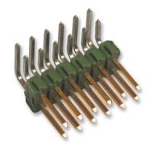 TE Connectivity AMPMODU MOD II Series Right Angle Through Hole Pin Header, 20 Contact(s), 2.54 mm Pitch, 2 Row,