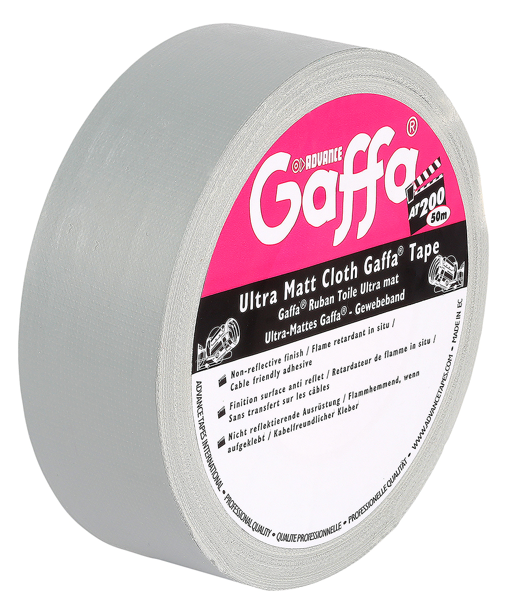 Advance Tapes AT200 Grey Matt Gaffa Tape, 50mm x 50m, 0.26mm Thick