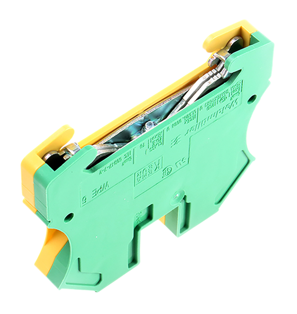 Weidmuller 1010200000 WPE Series Green/Yellow, 0.5 → 10mm², Single-Level, Screw Termination, ATEX