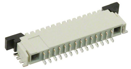 TE Connectivity, FPC 1mm Pitch 14 Way Right Angle Female FPC Connector, ZIF Top Contact