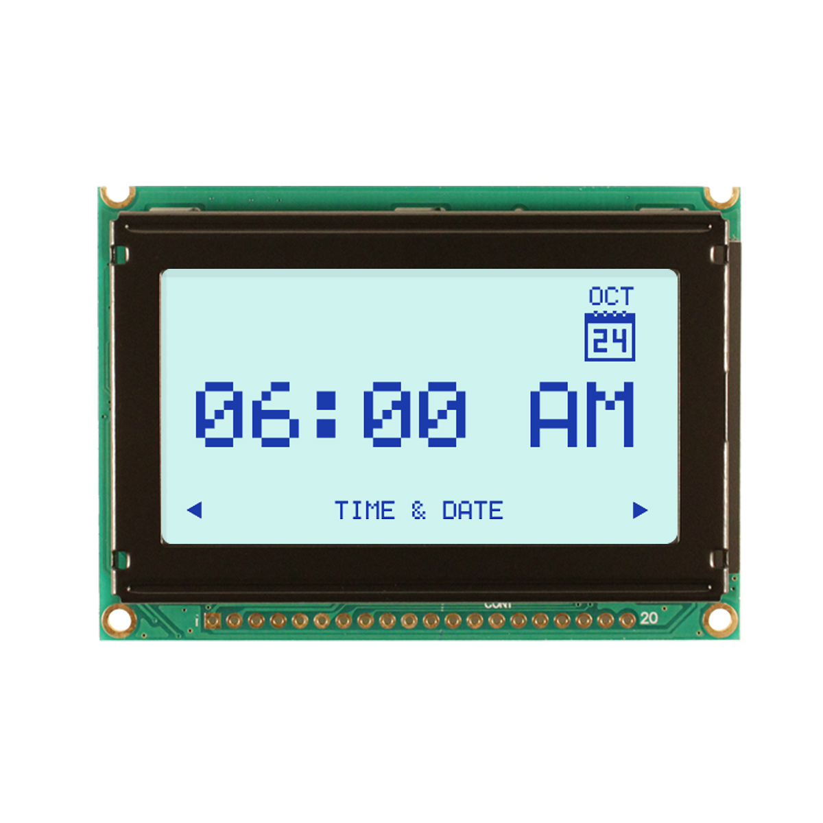 NEWHAVEN DISPLAY INTERNATIONAL NHD-12864WG-BTGH-T#N Graphic LCD Graphic Display, Blue on Grey, Transflective