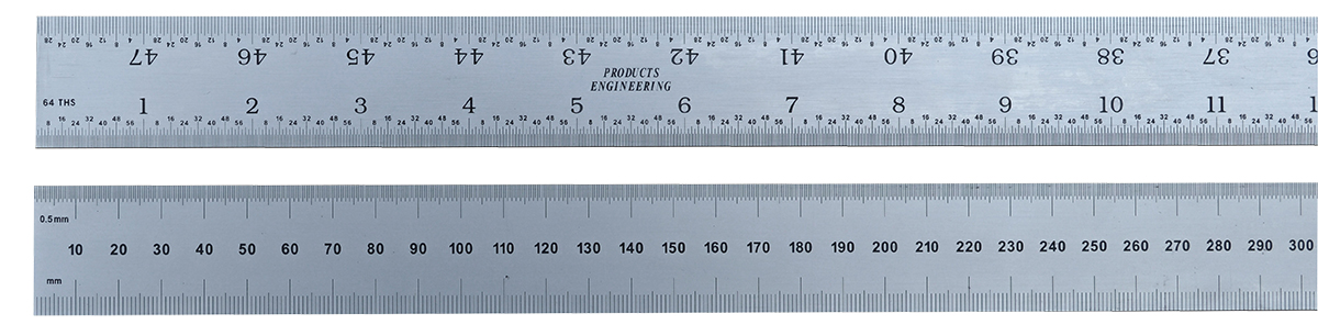 RS PRO 1210mm Steel Imperial, Metric Ruler, With UKAS Calibration