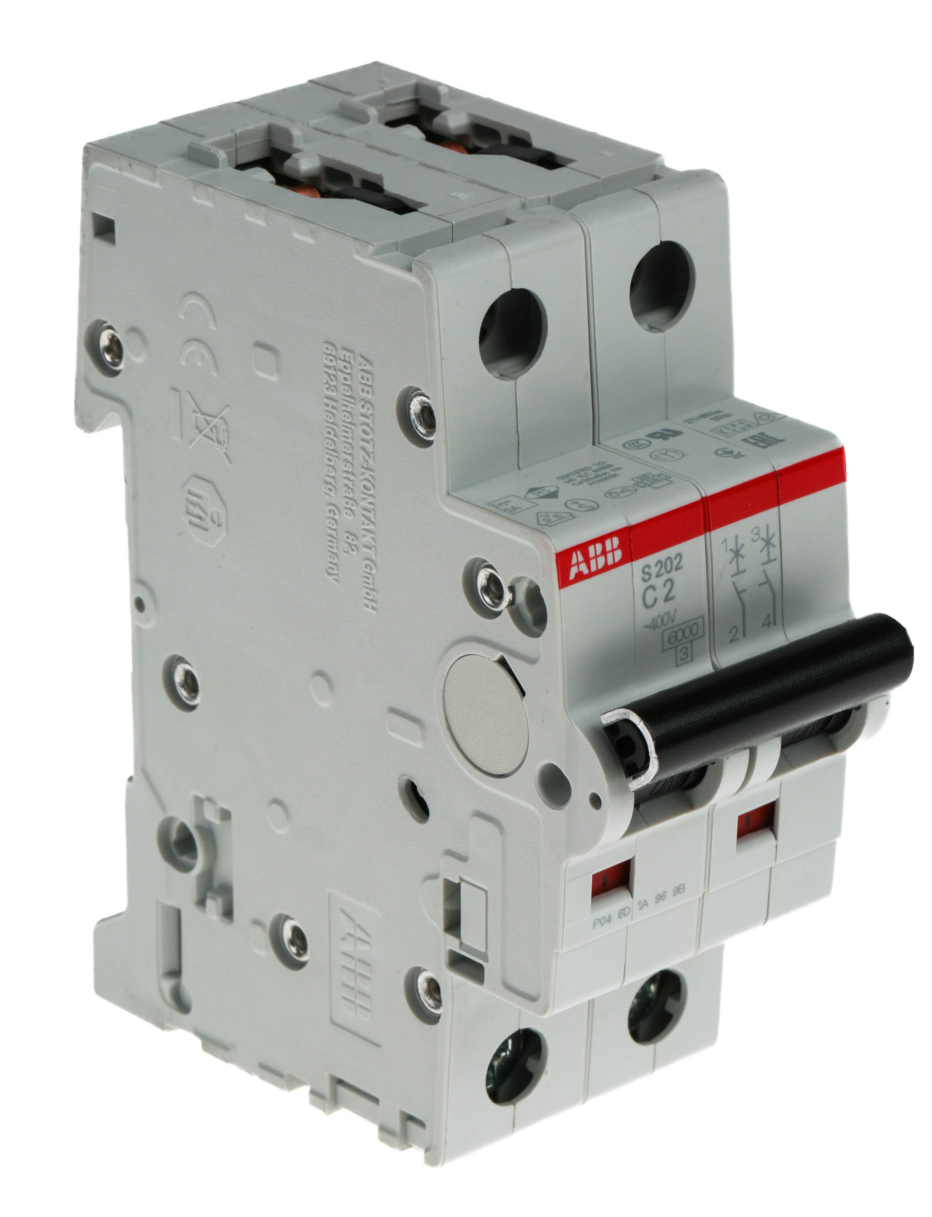 ABB System Pro M Compact S200 MCB, 2P, 2A Curve C, 400V AC, 6 kA Breaking Capacity