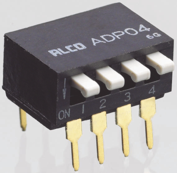 TE Connectivity 8 Way Through Hole DIP Switch SPST, Piano Actuator