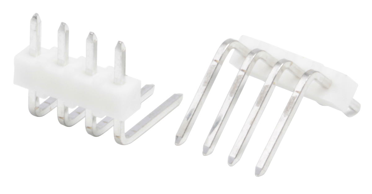 Molex KK 254 Series Right Angle Through Hole Pin Header, 4 Contact(s), 2.54 mm Pitch, 1 Row, Unshrouded