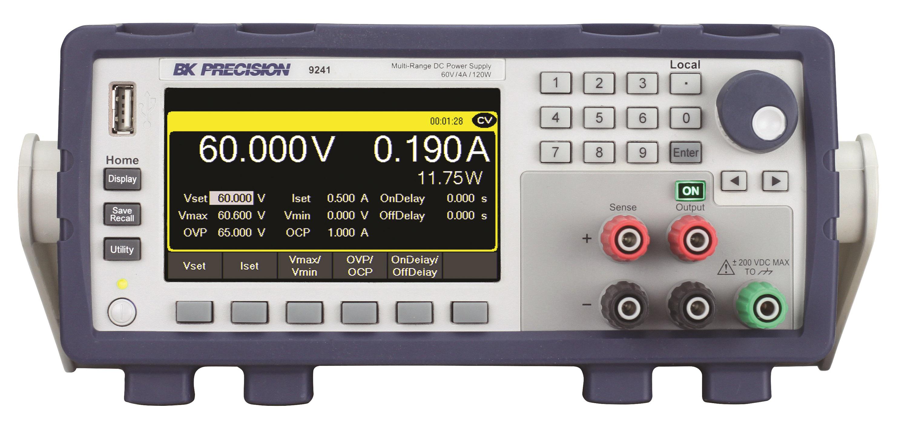 BK Precision 9240 Series Digital Bench Power Supply, 60V, 4A, 4-Output, 120W - UKAS Calibrated
