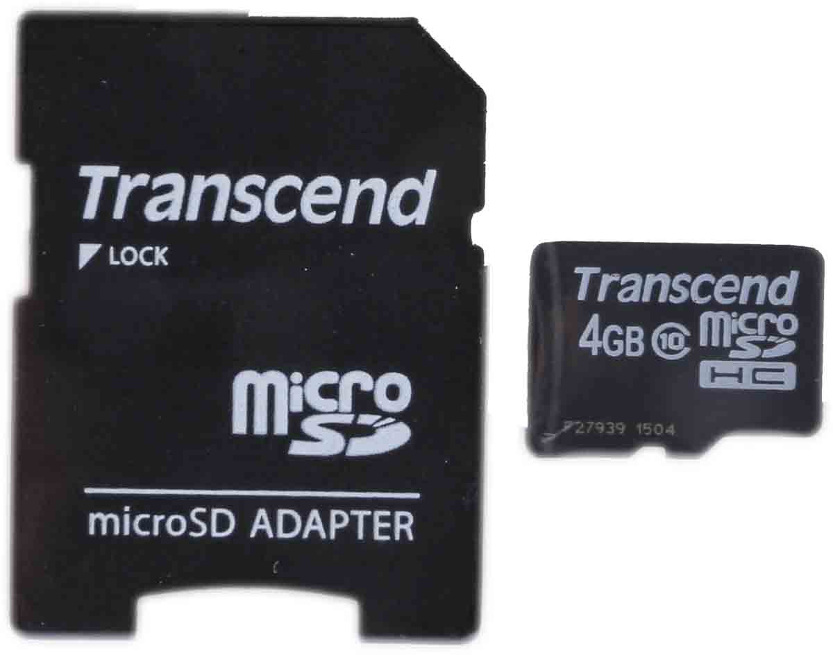 Transcend 4 GB MicroSDHC Micro SD Card, Class 10