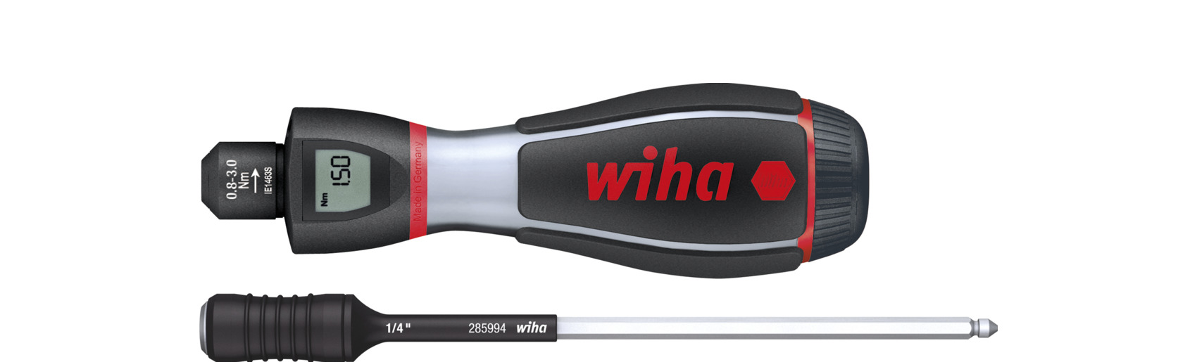 Wiha Adjustable Hex Torque Screwdriver, 0.8 → 3Nm, 4 mm Drive, ± 6 % Accuracy
