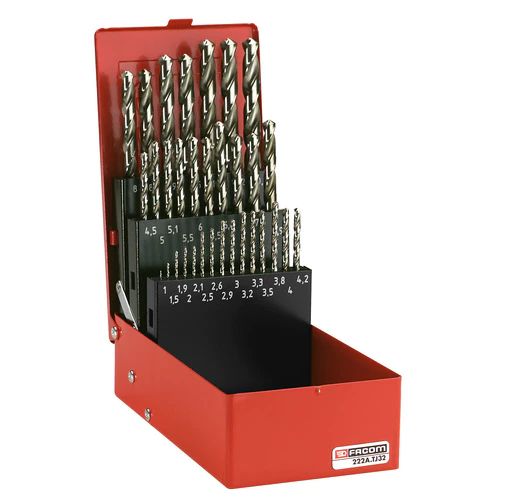 Facom 19-Piece Twist Drill Bit Set, 10mm Max, 1mm Min
