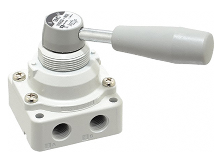SMC Lever 4/2 Pneumatic Manual Control Valve VH200 Series, NPT 1/4, 1/4in, III B