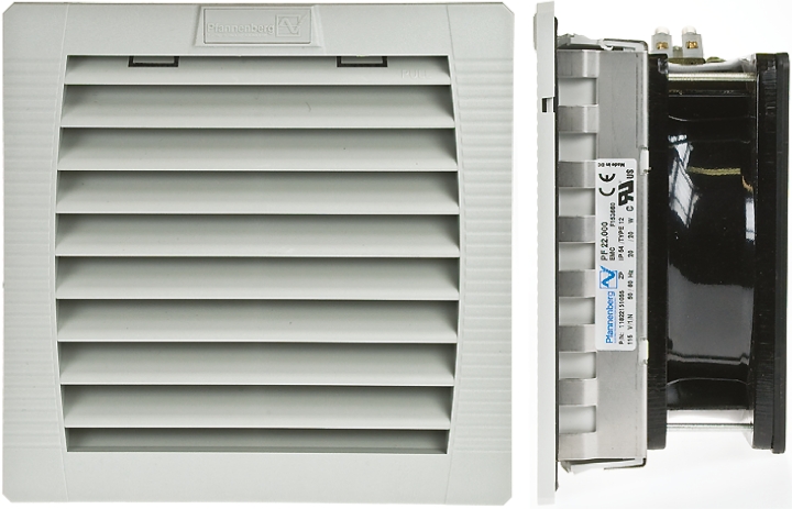 Pfannenberg PF 22.000 EMC Series Filter Fan, 115 V ac, AC Operation, 61m³/h Filtered, 178.5m³/h Unimpeded, IP54, 145 x