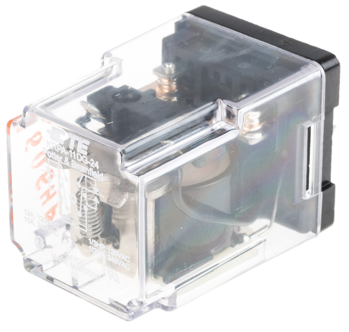 TE Connectivity Plug In Power Relay, 24V dc Coil, 10A Switching Current, DPDT