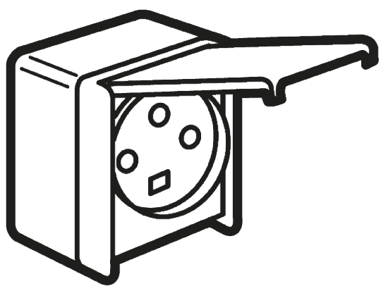 Legrand Plexo Grey 1 Gang Plug Socket, 32A, Outdoor Use