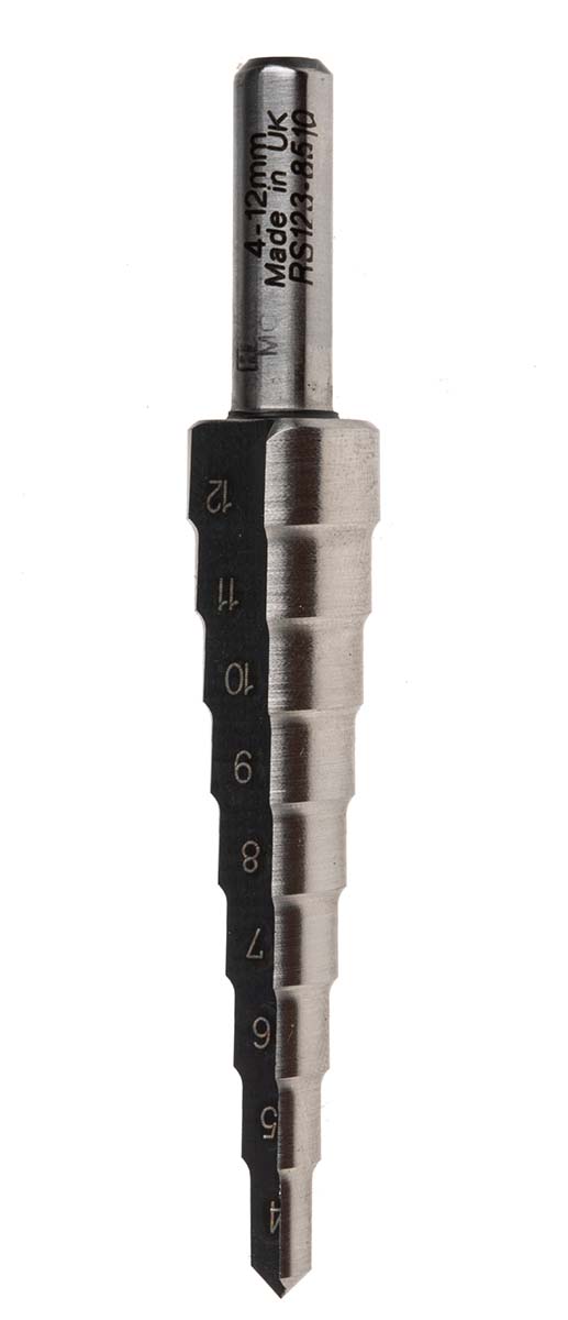 RS PRO HSS Step Drill Bit 4mm x 12mm