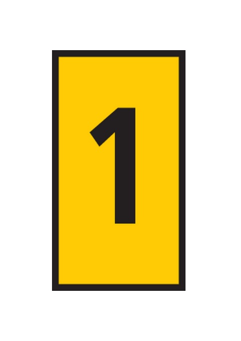 HellermannTyton WIC Snap On Clip On Cable Marker, Yellow, Pre-printed "1", 2.8 → 3.8mm Cable, for Cables and