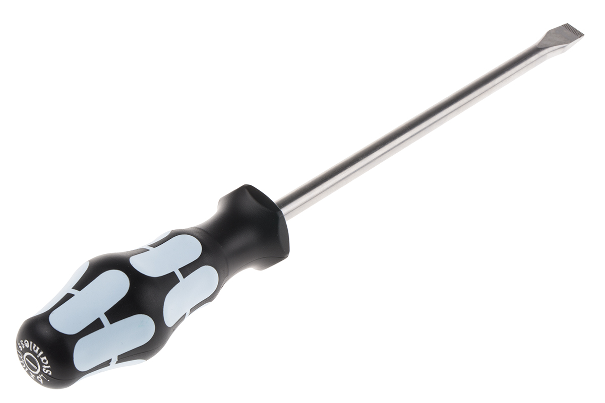 Wera Slotted  Screwdriver, 10 mm Tip, 200 mm Blade, 312 mm Overall