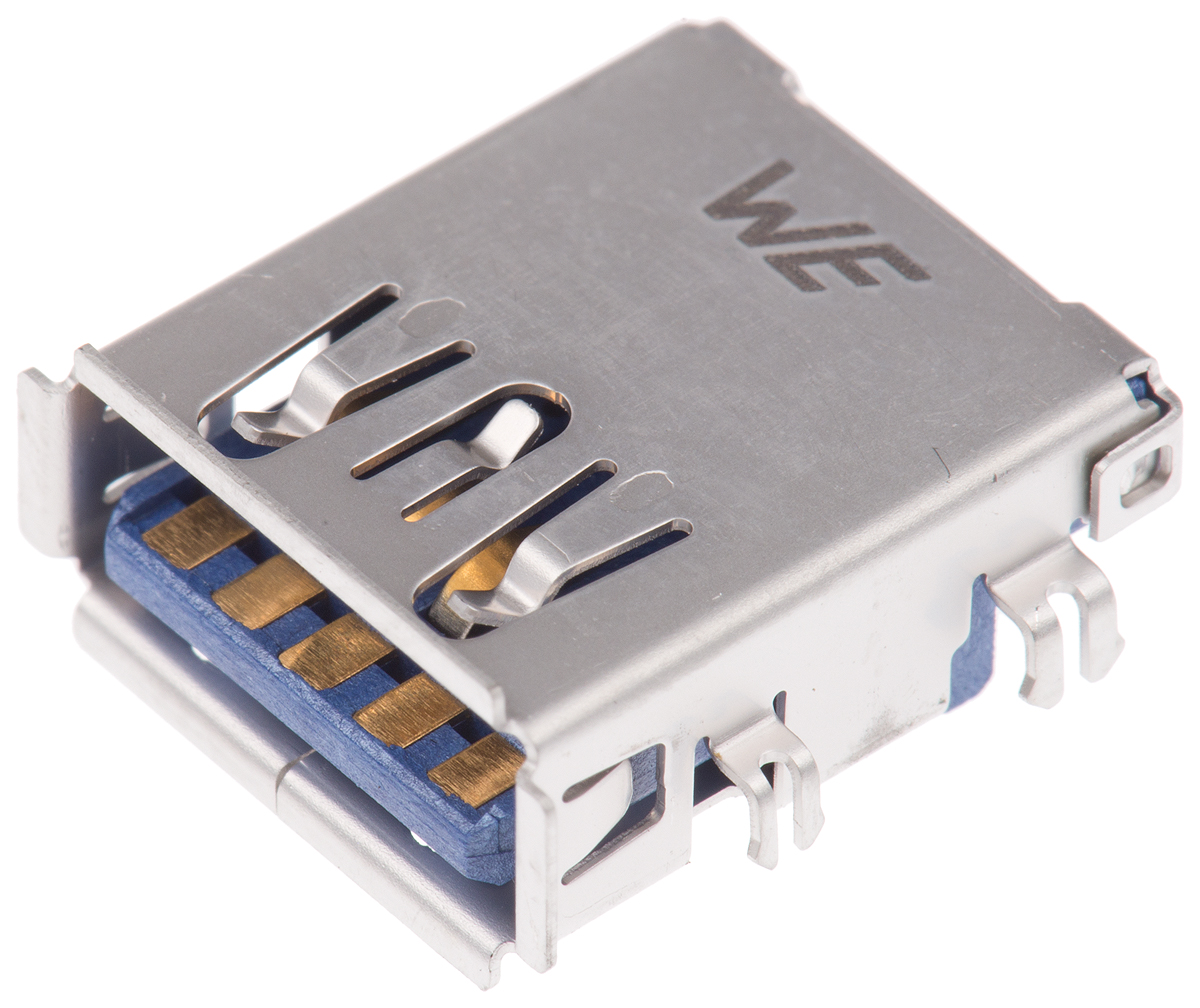 Wurth Elektronik Right Angle, Through Hole, Socket Type A 3.0 USB Connector