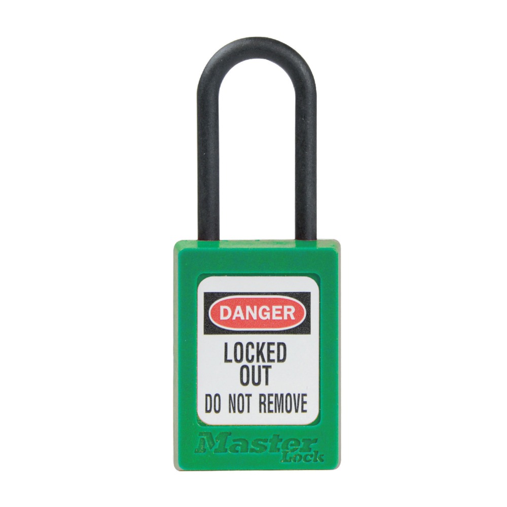 Master Lock Green 1-Lock Zenex Thermoplastic Safety Lockout Padlock, 5mm Shackle
