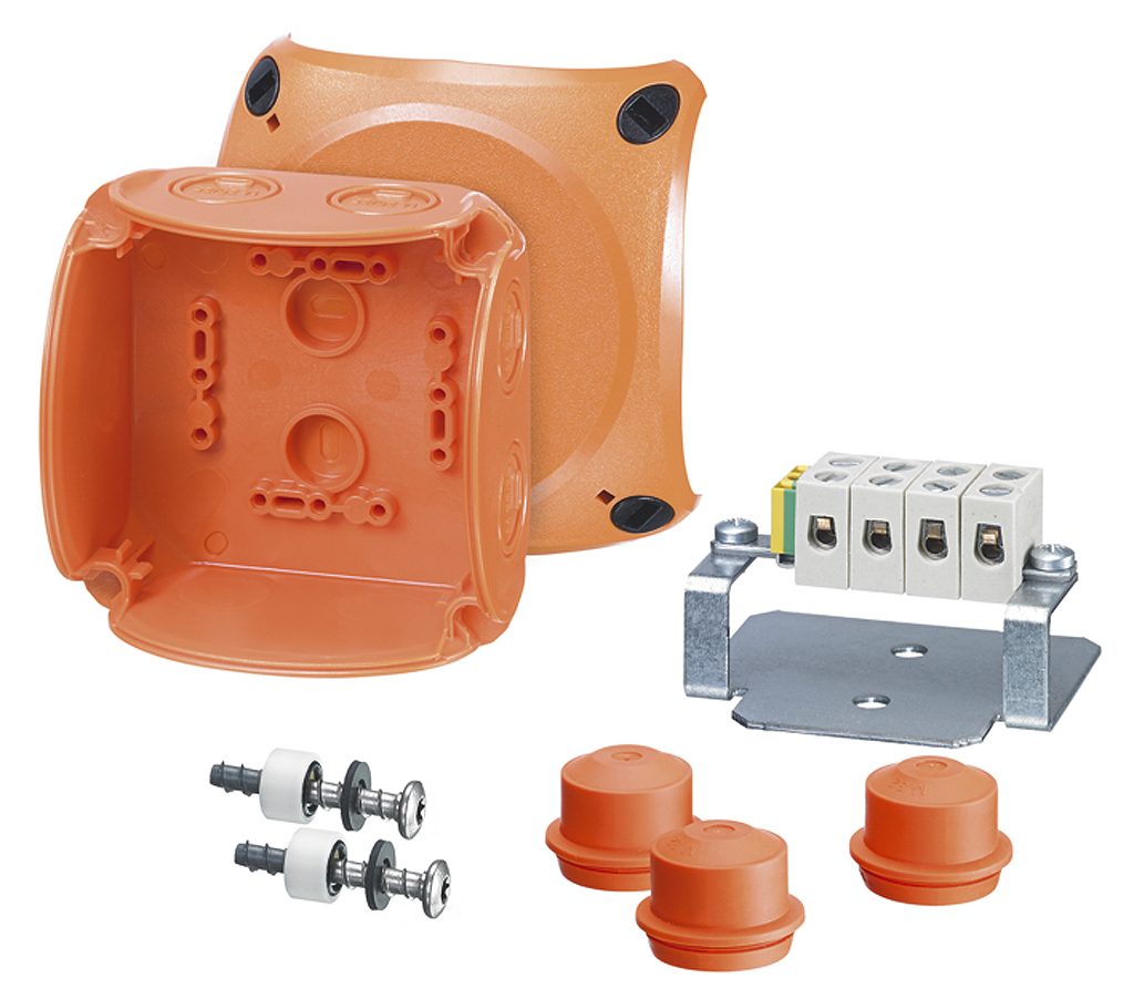HENSEL Orange Polycarbonate Junction Box, IP65, IP66, 5 Terminals, 104 x 104 x 70mm