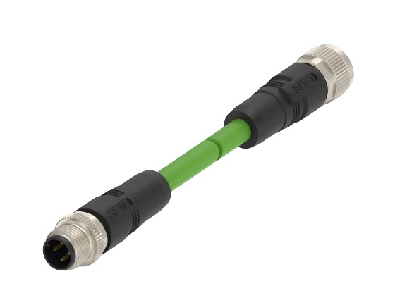 TE ConnectivityTAD1454, 1.5m Cat5e, Green M12 to M12 Shielded, Terminated PUR Sheath