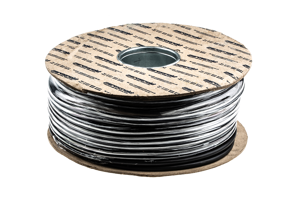 RS PRO 3183Y 1 mm² 3 Core Power Cable, H05VV-F, Black PVC, 100m