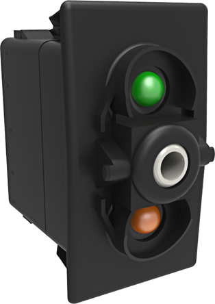 Carling Technologies Illuminated DPST, On-On Rocker Switch Panel Mount