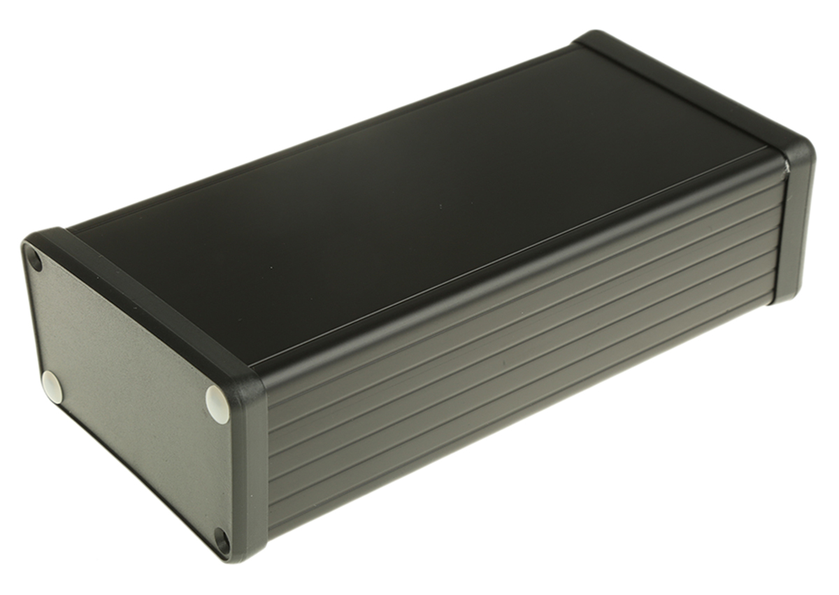 Hammond 1455 Series Black Aluminium Enclosure, IP54, Black Lid, 160 x 78 x 43mm