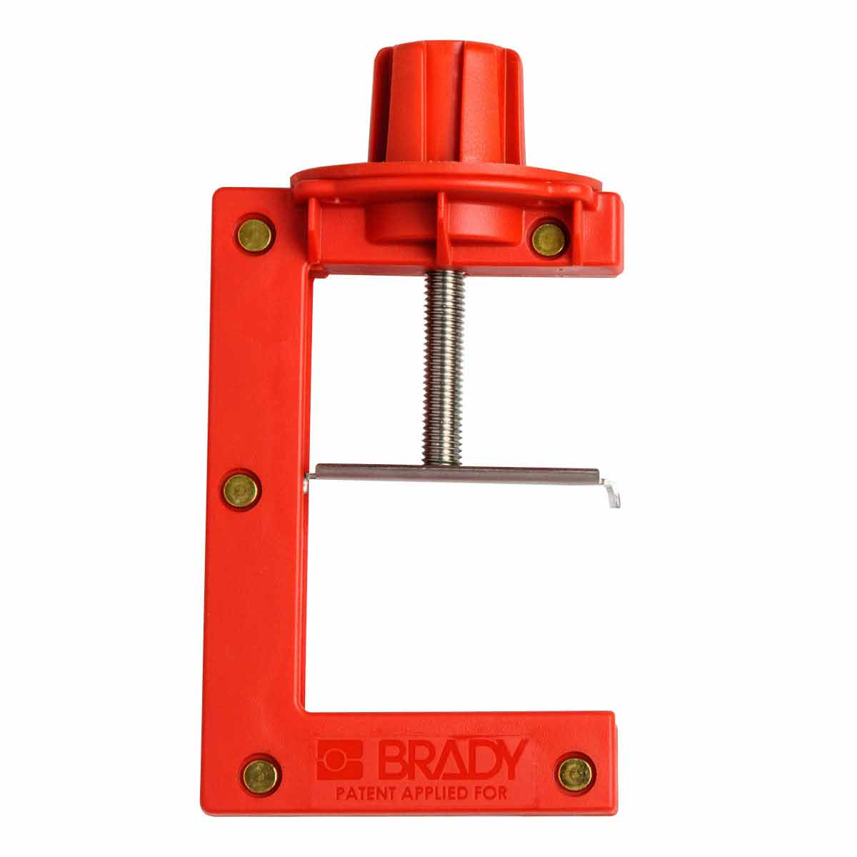 Brady Red 4-Lock Nylon Butterfly Valve Lockout, 7.14mm Shackle, 98.6mm Attachment