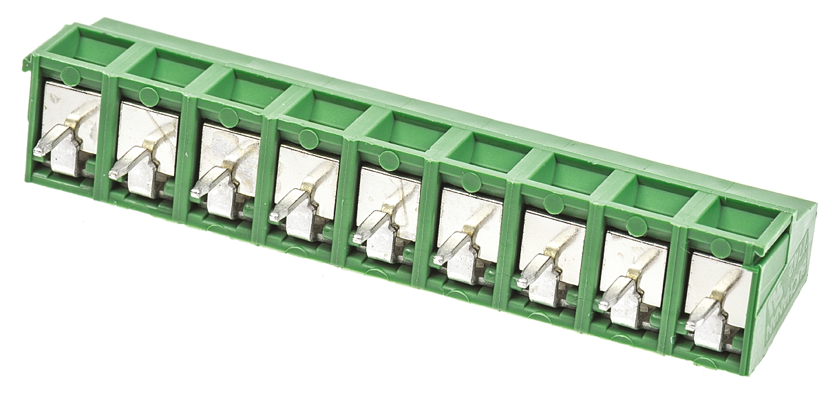 TE Connectivity Buchanan Series PCB Terminal Block, 9-Contact, 5mm Pitch, Through Hole Mount, 1-Row, Screw Termination